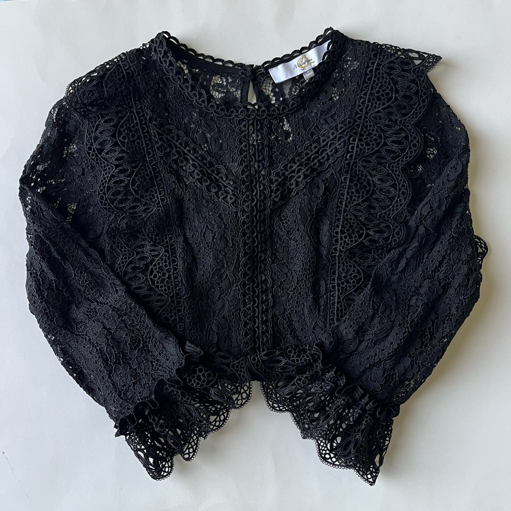 Melograno Rico Black Lace Blouse